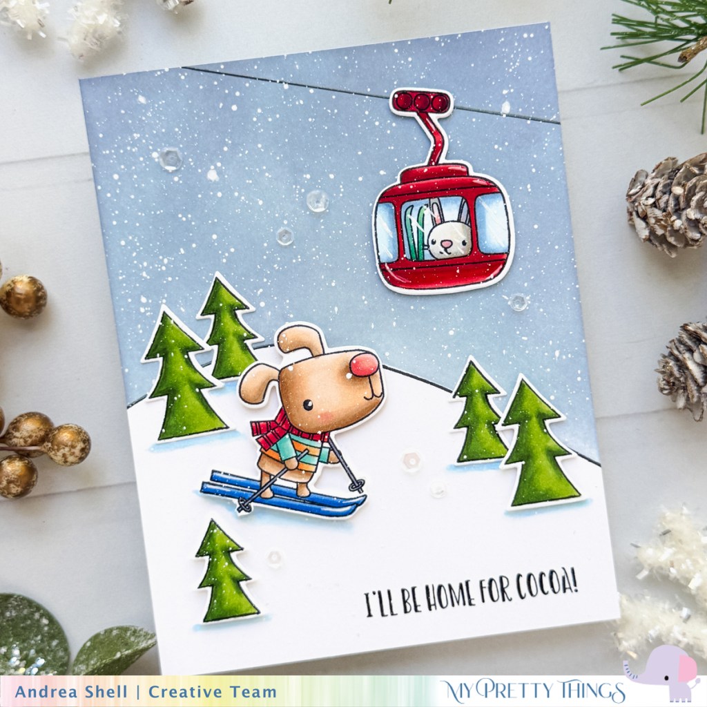 Home for Cocoa card by Andrea Shell | Snow Much Fun stamp set by My Pretty Things