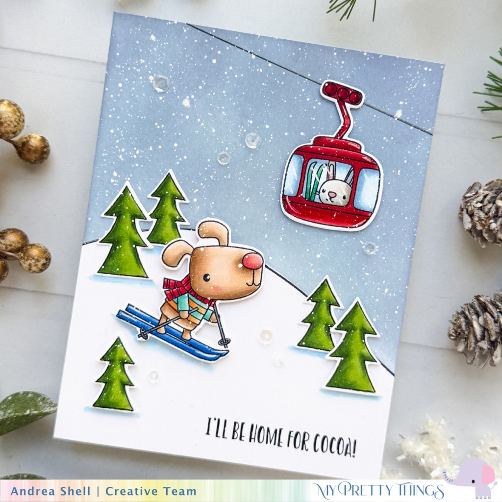 Home for Cocoa card by Andrea Shell | Snow Much Fun stamp set by My Pretty Things